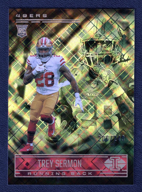 2021 Panini Illusions #82 Trey Sermon Yellow Diamond Parallel Rookie 206/249