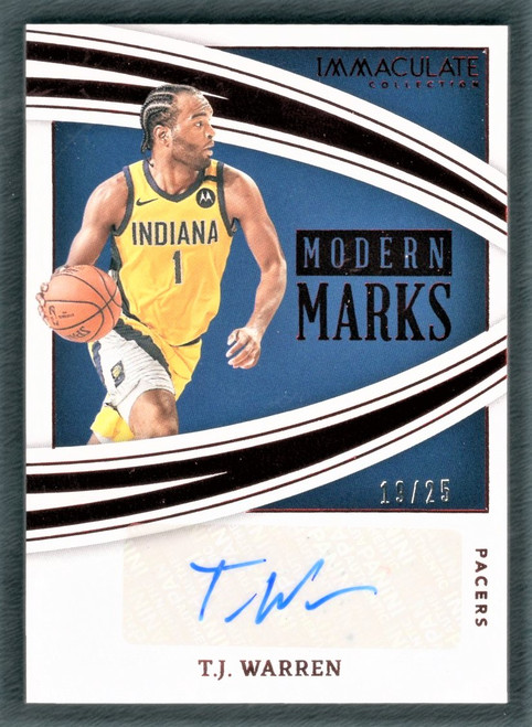 2021/22 Panini Immaculate #MM-TJW T.J. Warren Modern Marks Red Parallel Autograph 19/25