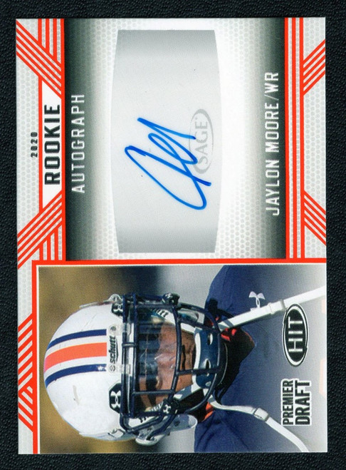 2020 Sage Hit Premier Draft #A35 Jaylon Moore Rookie Autograph