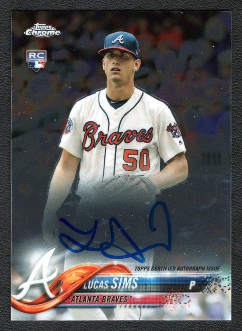 2018 Topps Chrome RA-LS Lucas Sims Rookie Autograph