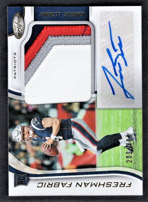 2019 Panini Certified #226 Jarrett Stidham Freshman Fabric Rookie Jersey Patch Autograph 209/499