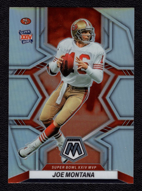 2022 Panini Mosaic #296 Joe Montana Super Bowl XXIV Silver Prizm