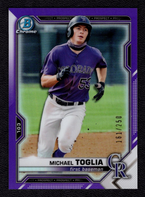 2021 Bowman Chrome #BCP-185 Michael Toglia Purple Refractor 161/250