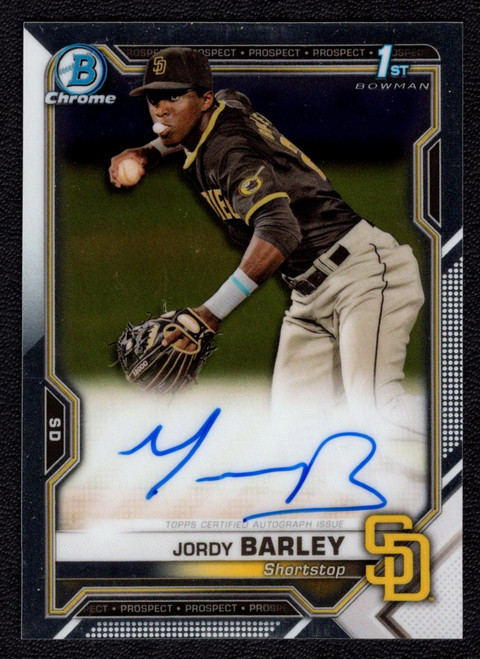 2021 Bowman Chrome #CPA-JBA Jordy Barley 1st Autograph