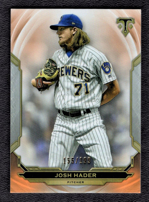 2019 Topps Triple Threads #38 Josh Hader Orange Parallel 155/199