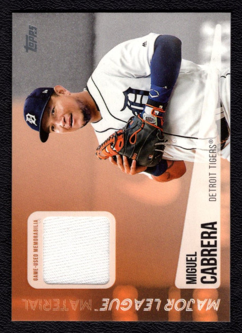 2019 Topps Series 1 #MLM-MCA Miguel Cabrera Major League Materials Game Used Jersey Relic
