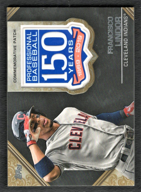 2019 Topps Series 2 #AMP-FL Francisco Lindor 150 Years Commemorative Patch Gold Parallel 49/50