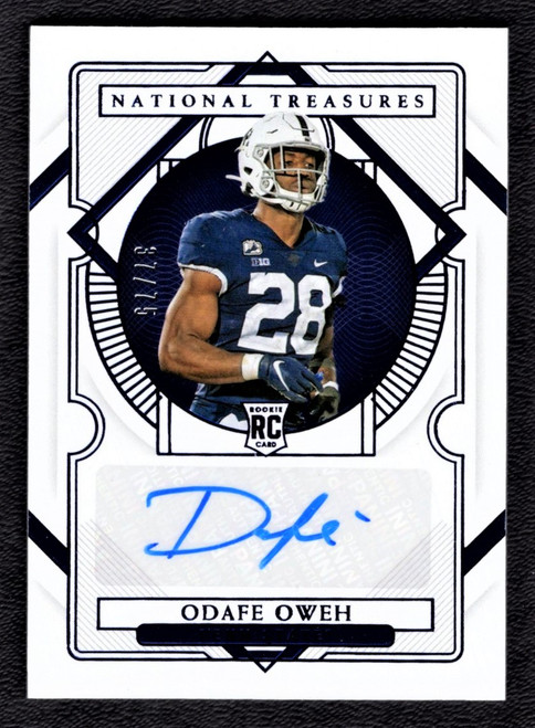 2021 Panini National Treasures Collegiate #159 Odafe Jayson Oweh Blue Foil Parallel Rookie Autograph 37/75