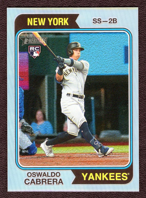 2023 Topps Heritage #382 Oscar Gonzalez Chrome Refractor Rookie/RC