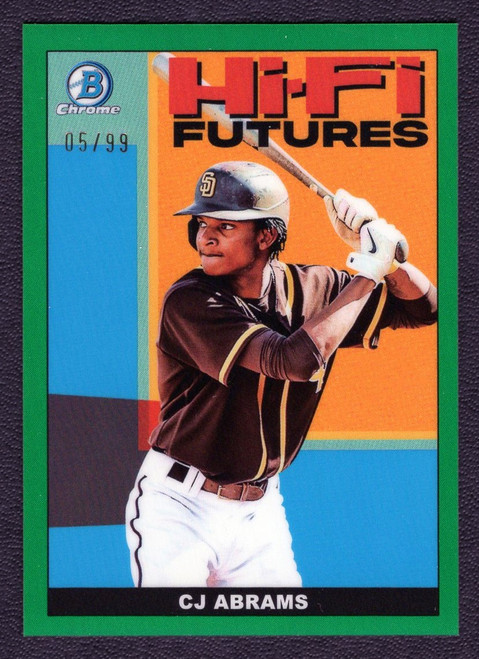 2022 Bowman Chrome #HIFI-8 CJ Abrams Hi-Fi Futures Green Refractor 05/99