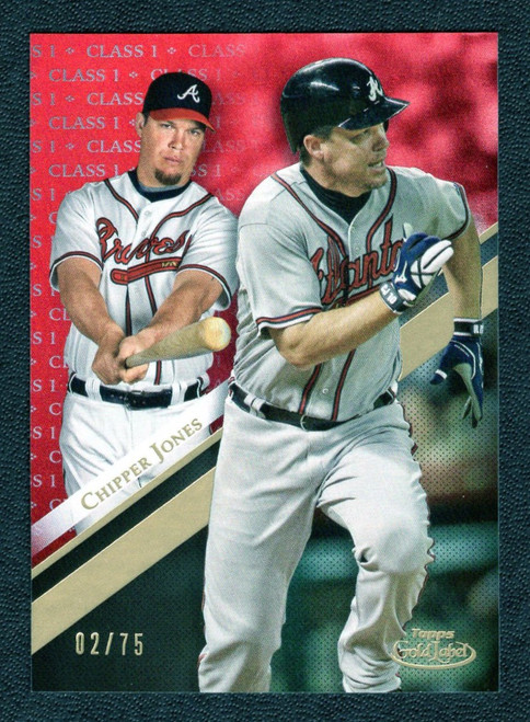 2019 Topps Gold Label #73 Chipper Jones Class 1 Red Parallel 02/75