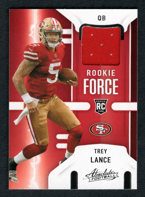 2021 Panini Absolute #RF-TLA Trey Lance Rookie Force Jersey Relic