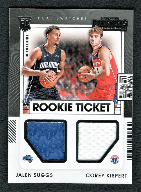 2021/22 Panini Contenders #RT2-ZAG Jalen Suggs / Corey Kispert Rookie Ticket Dual Swatches Jersey Relic