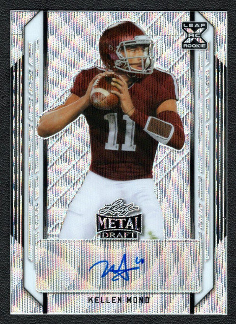 2021 Leaf Metal Draft #BA-KM1 Kellen Mond Silver Wave XRC Rookie Autograph 58/75