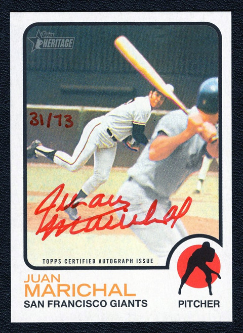 2022 Topps Heritage #ROA-JM Juan Marichal Real One Red Ink Autograph 31/73