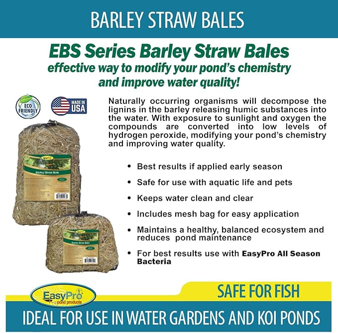 Microbe-Lift Barley Straw Pellets – Natural Pond Water Clarifier, 100% Organic, Improves Water Clarity & Balance