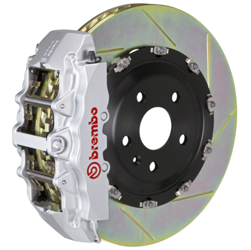 Brembo 00-03 M5/97-03 5-Series Front GT BBK 8 Piston Cast 380x34 2pc Rotor Slotted Type1-Silver - 1G2.9012A3