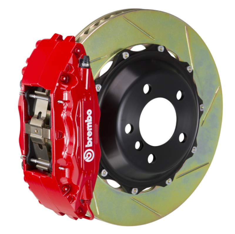 Brembo 00-02 S4/02-05 A4/06-08 A4 Front GT BBK 6 Piston Cast 355x32 2pc Rotor Slotted Type1-Red - 1M2.8011A2