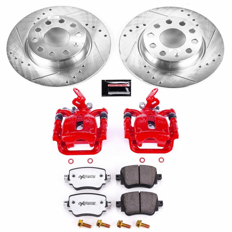Power Stop 15-18 Volkswagen Golf Rear Z26 Street Warrior Brake Kit w/Calipers - KC7053-26