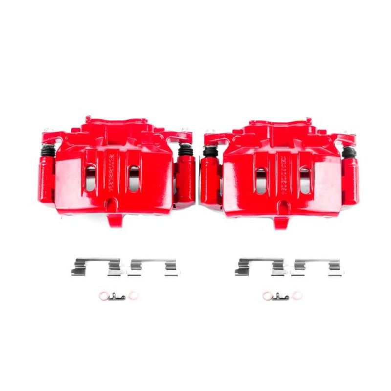 Power Stop 15-17 Ford Mustang Front Red Calipers w/Brackets - Pair - S15008