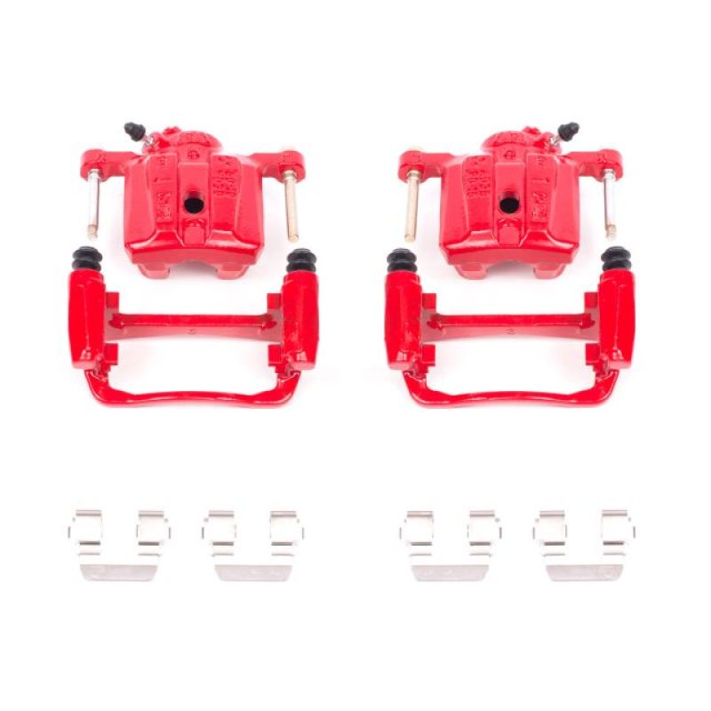 Power Stop 91-94 Dodge Stealth Rear Red Calipers w/Brackets - Pair - S1518
