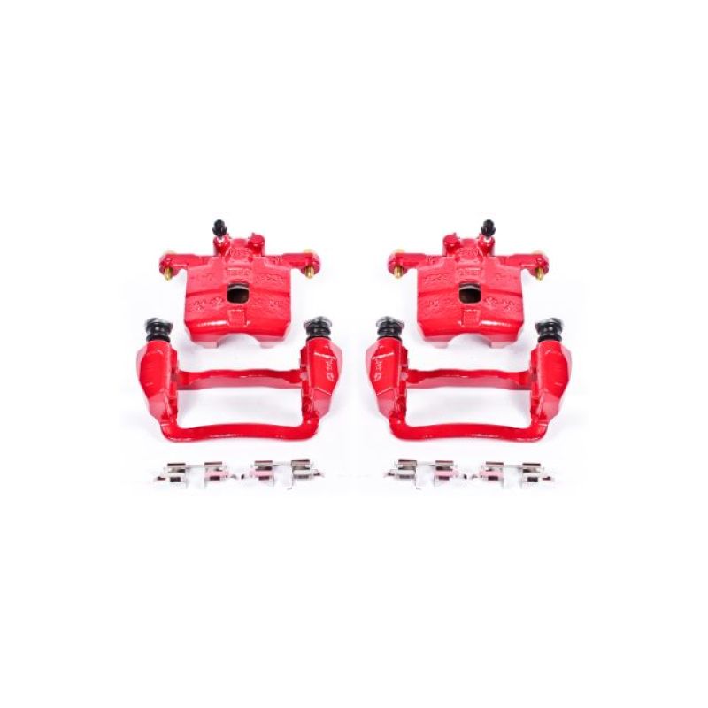 Power Stop 05-06 Saab 9-2X Rear Red Calipers w/Brackets - Pair - S2066A
