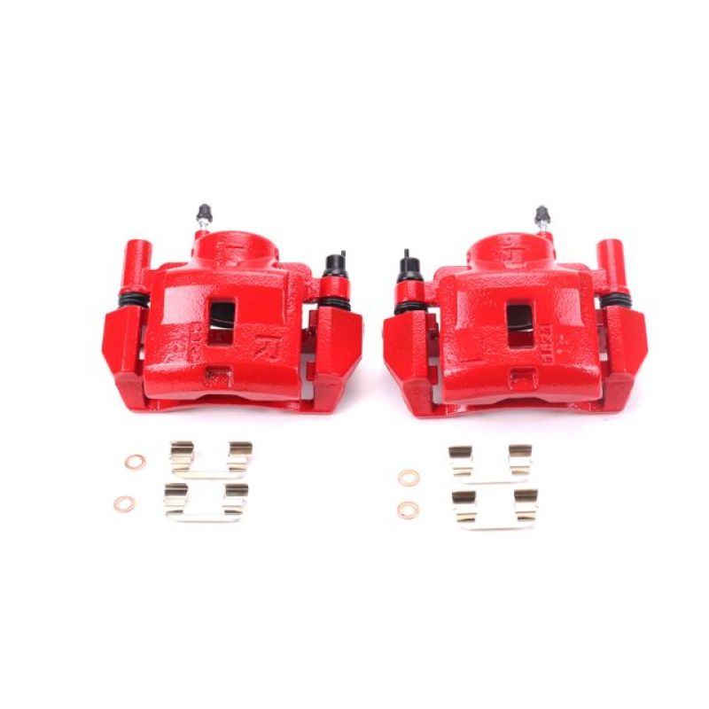 Power Stop 00-02 Mazda 626 Front Red Calipers w/Brackets - Pair - S2608