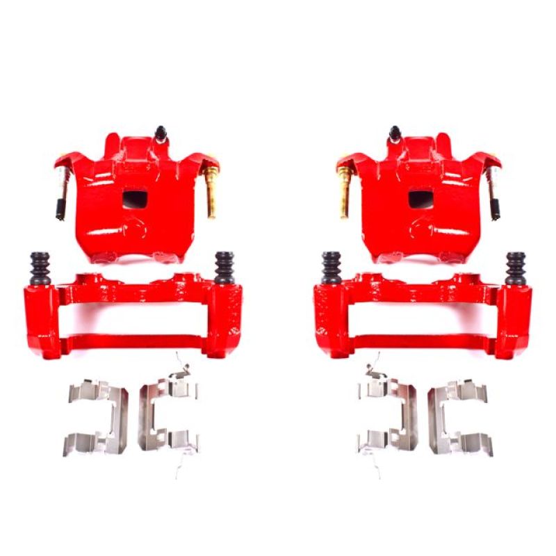 Power Stop 02-04 Infiniti I35 Front Red Calipers w/Brackets - Pair - S2690