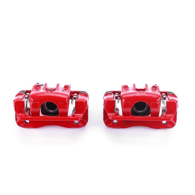Power Stop 99-05 Hyundai Sonata Rear Red Calipers w/Brackets - Pair - S2704
