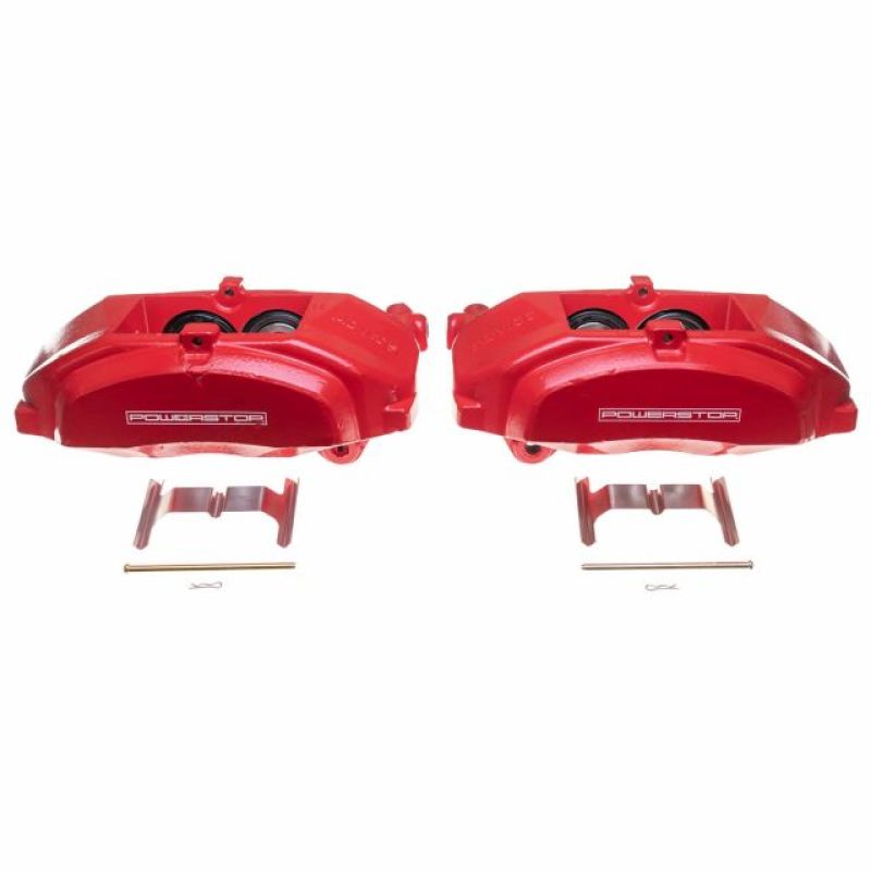 Power Stop 16-17 Lexus GS200t Front Red Calipers w/o Brackets - Pair - S3336
