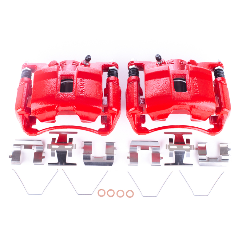 Power Stop 06-11 Acura CSX Front Red Calipers w/Brackets - Pair - S3448