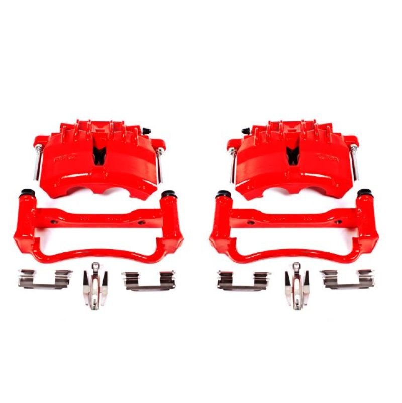 Power Stop 03-04 Ford Mustang Front Red Calipers w/Brackets - Pair - S4838