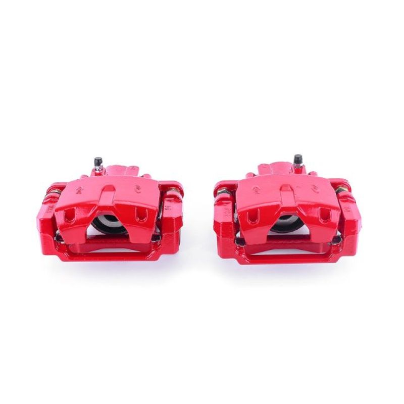 Power Stop 06-07 Cadillac CTS Rear Red Calipers w/Brackets - Pair - S4924