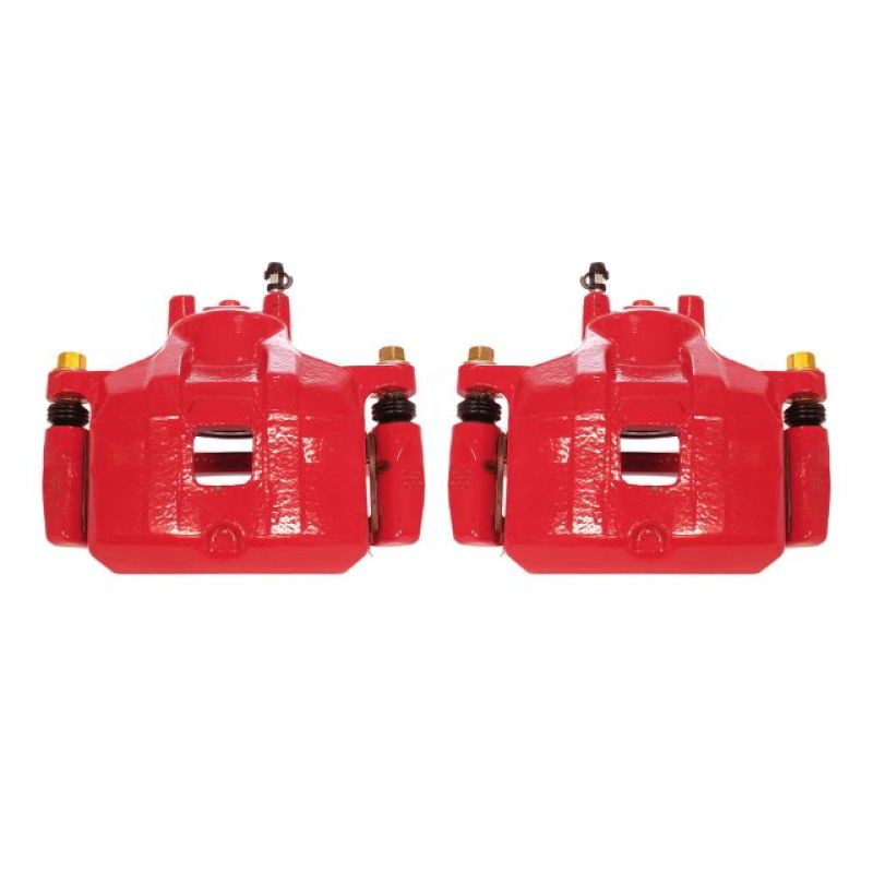 Power Stop 08-17 Mitsubishi Lancer Front Red Calipers w/Brackets - Pair - S5032C