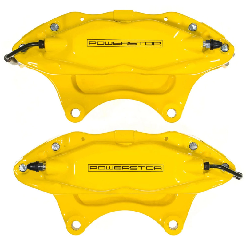 Power Stop 10-15 Chevrolet Camaro Front Yellow Caliper w/o Brackets (Pair) - S5284YLW