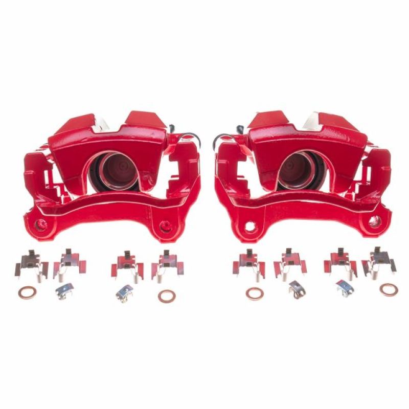 Power Stop 13-18 Lexus GS350 Rear Red Calipers w/Brackets - Pair - S7140