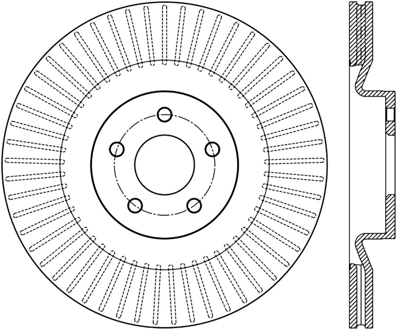 StopTech Sport Slotted 16-18 Ford Focus RS Front Right CRYO Rotor - 126.61124CSR