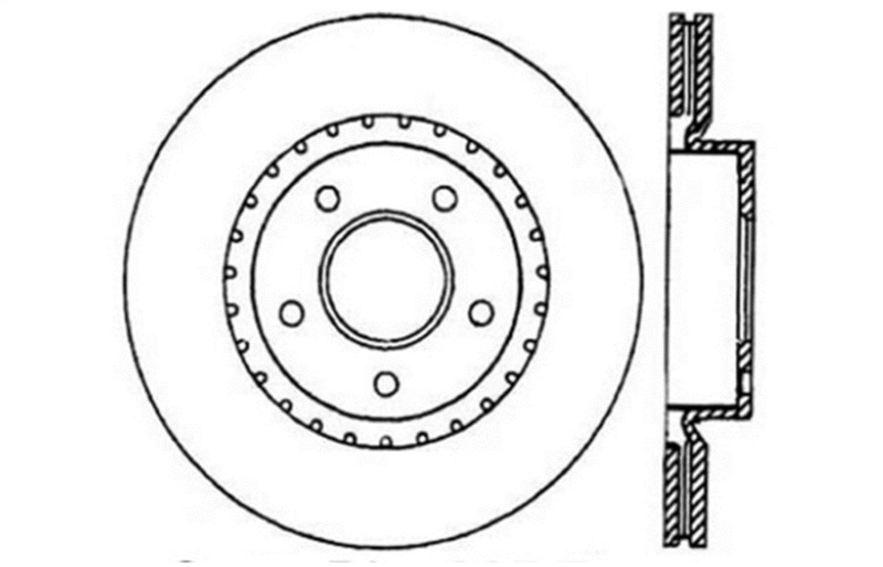 StopTech 1/02-05 Infiniti G35 (alloy disc) / 6/02-05 Nissan 350Z Slotted & Drilled Left Front Rotor - 127.42074L