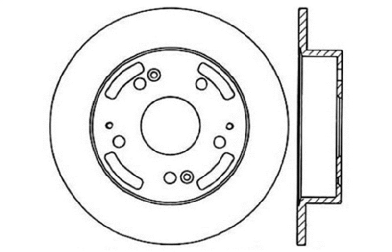 StopTech 97-01 Integra Type R/02-06 RSX/RSX Type S / 98-02 Honda Accord Drilled Right Rear Rotor - 128.40042R