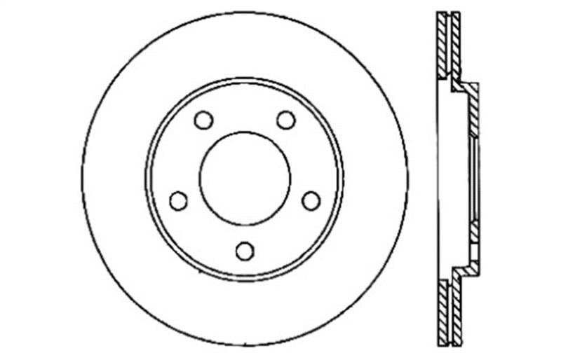 StopTech 05-10 Ford Mustang V6/4.0L / GT V8/4.6L Cross Drilled Right Rear Rotor - 128.61087R