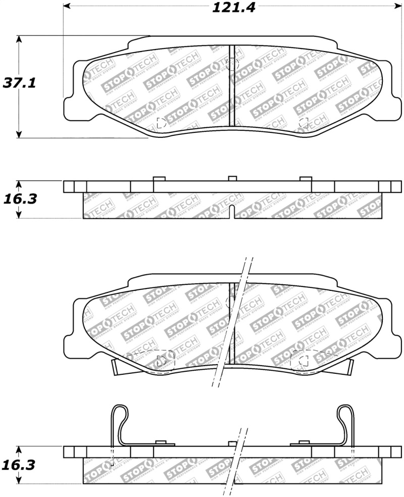 StopTech Street Select Brake Pads - Rear - 305.07320