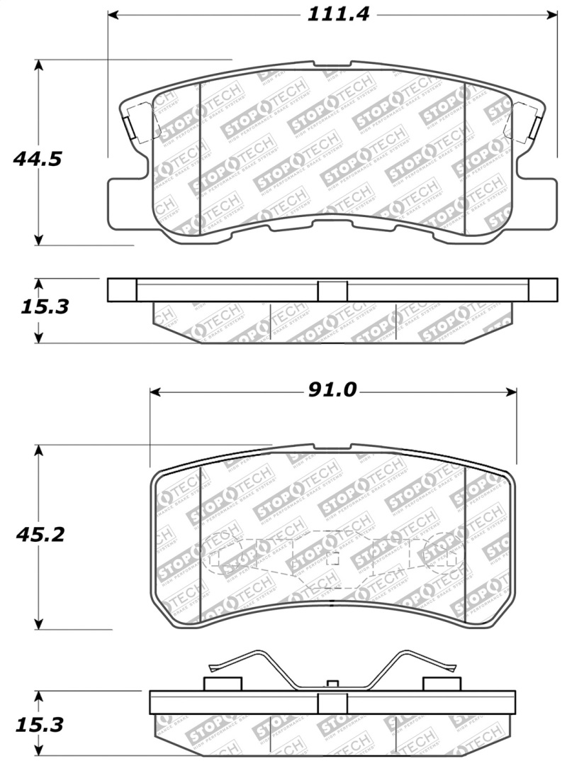 StopTech Street Select Brake Pads - Front - 305.08680