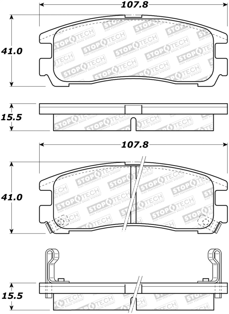 StopTech Street Brake Pads - 308.03831