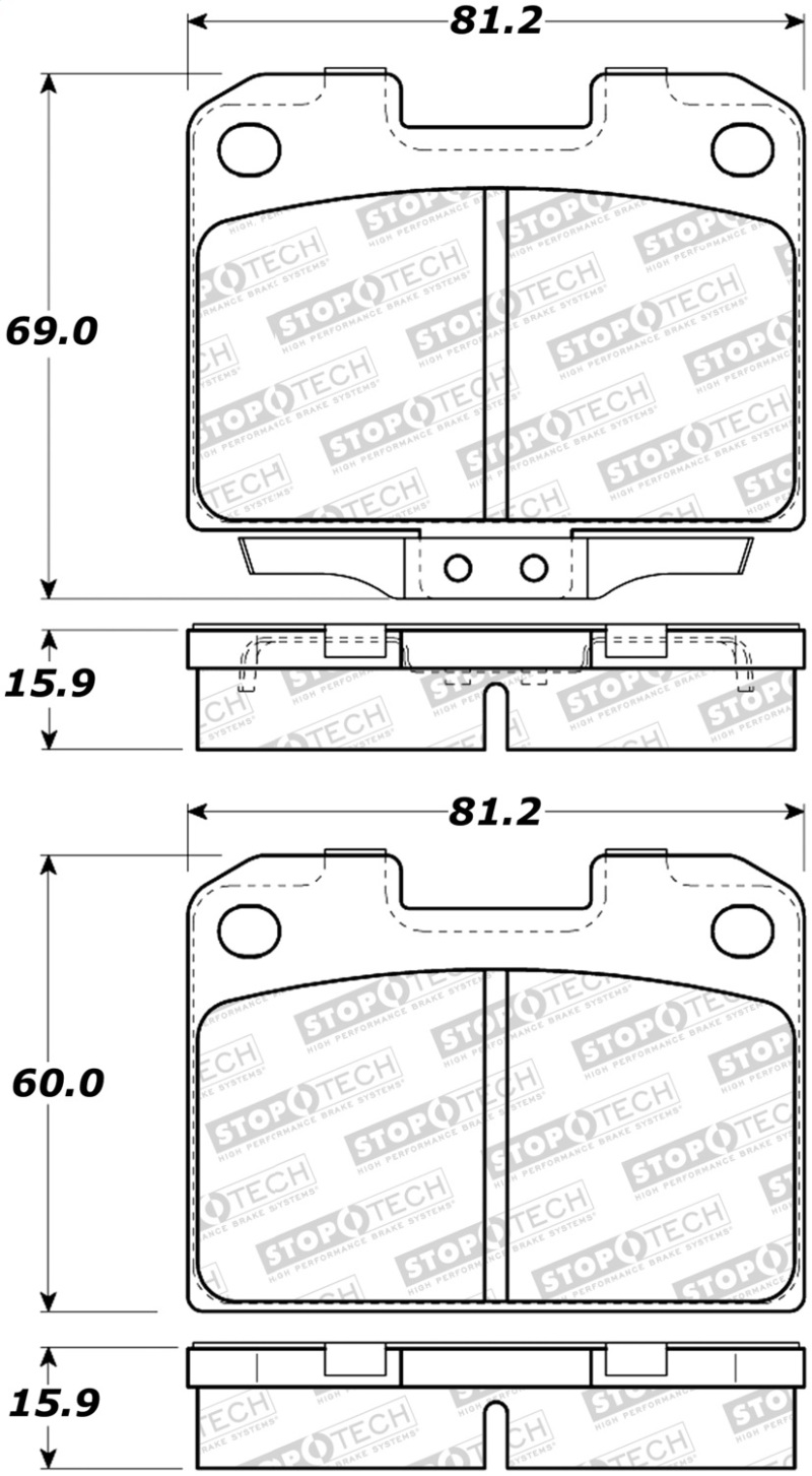 StopTech 93-99 Mitsubishi 3000GT Street Performance Rear Brake Pads - 308.06310