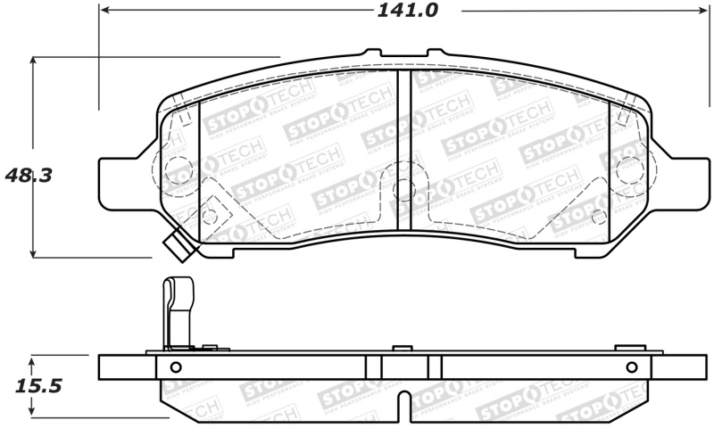 StopTech Street Brake Pads - Front - 308.16470