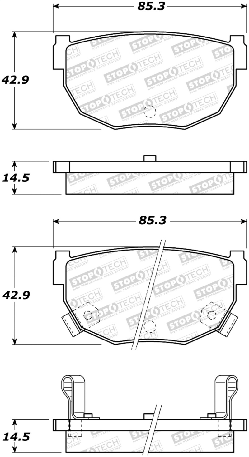 StopTech 87-89 Nissan 300ZX Sport Performance Rear Brake Pads - 309.02721