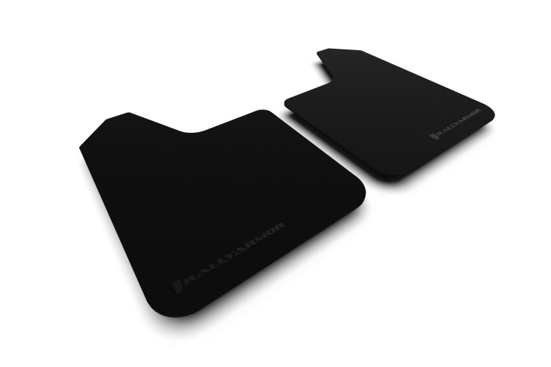 Rally Armor Universal Basic Mud Flap w/ Black Logo - Pair - MF12-BAS-BLK-LRT