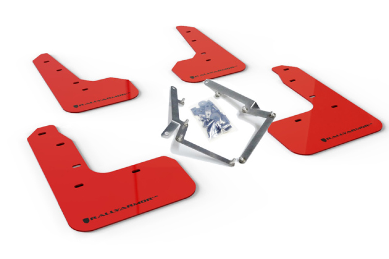 Rally Armor 17-21 Honda Civic Sport/Sport Touring Red UR Mud Flap w/Black Logo - MF51-UR-RD/BLK
