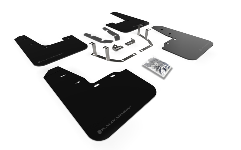 Rally Armor 18-23 Ford Fiesta ST MK8 Black UR Mud Flap w/Dark Grey Logo - MF60-UR-BLK/DGRY