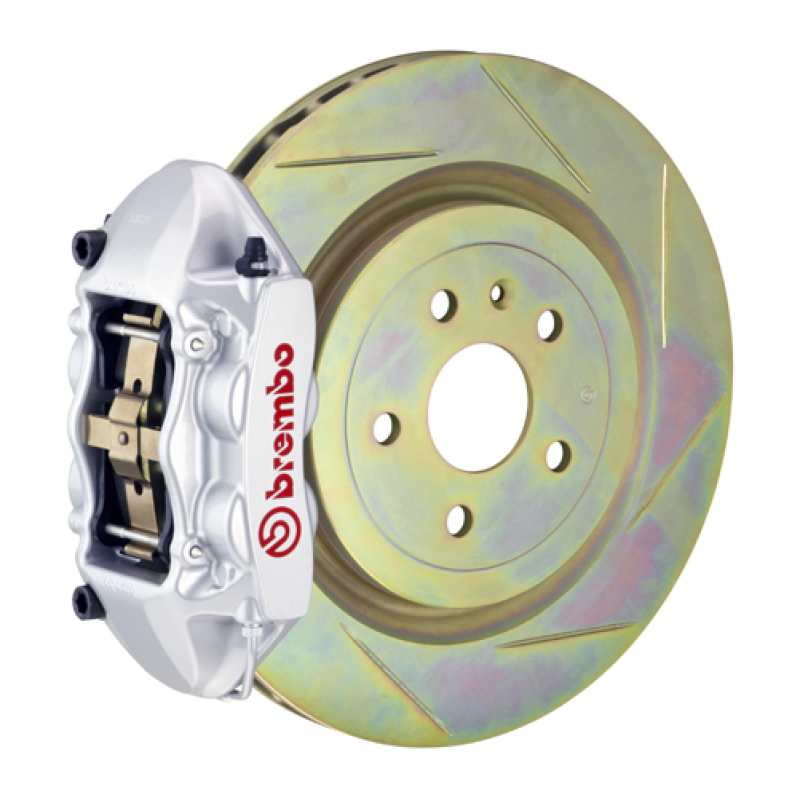 Brembo 08-13 C30 Front GT BBK 4 Piston Cast 336 x28 1pc Rotor Slotted Type-1-Silver - 1P5.7001A3